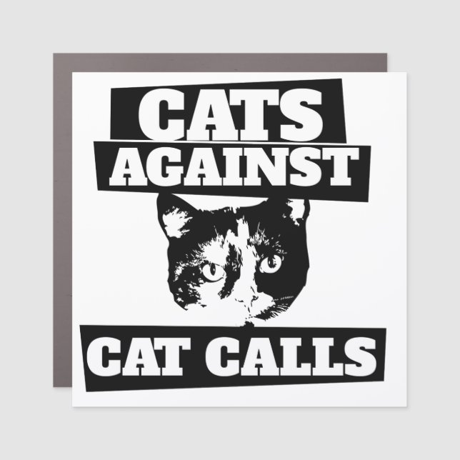 Cats Against Catcalls retro calico feminist Car Magnet (Front)