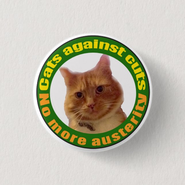 Cats Against Cuts Pinback Button (Front)