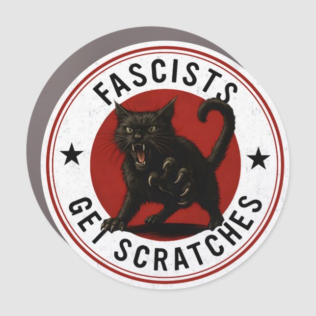 Cats Against Fascists Car Magnet (Front)