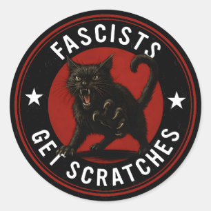 Cats Against Fascists Classic Round Sticker