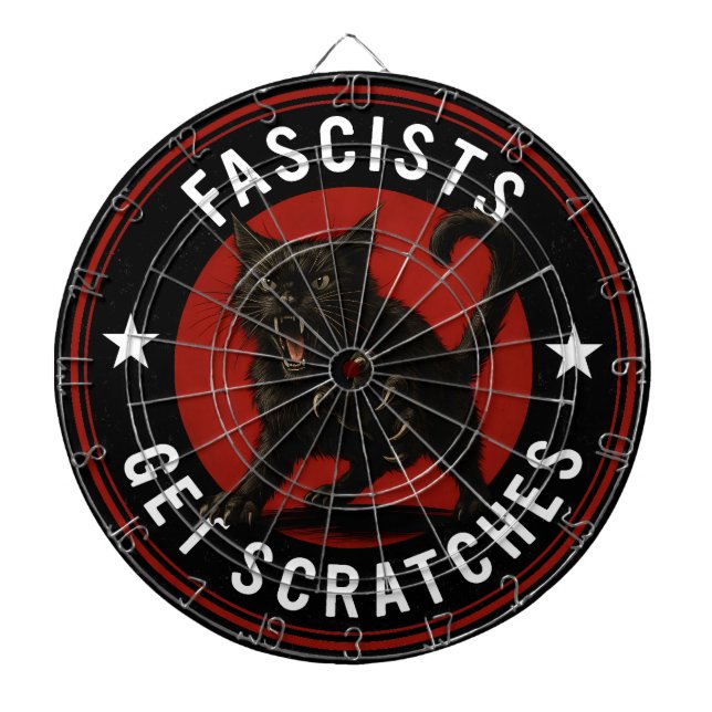 Cats Against Fascists Dart Board (Front)