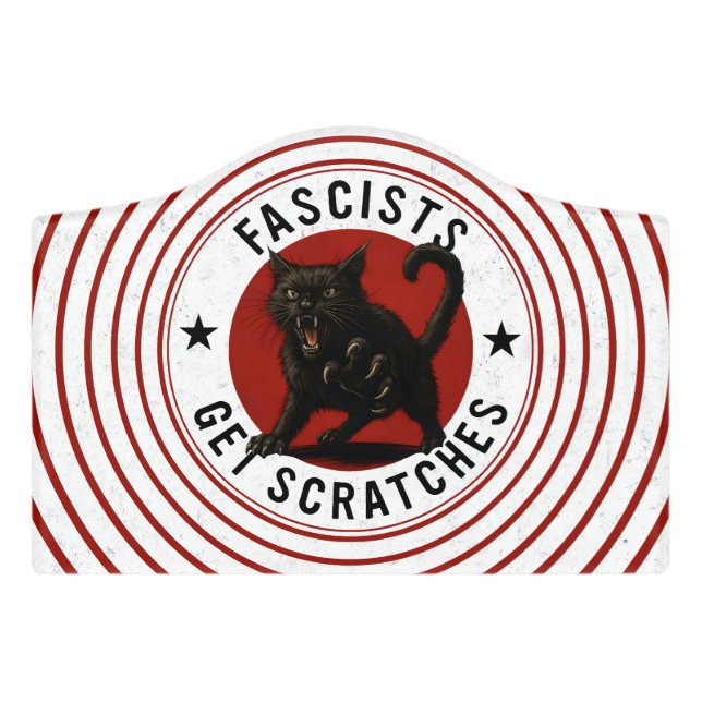 Cats Against Fascists Door Sign (Small Crest Front)