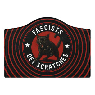 Cats Against Fascists Door Sign
