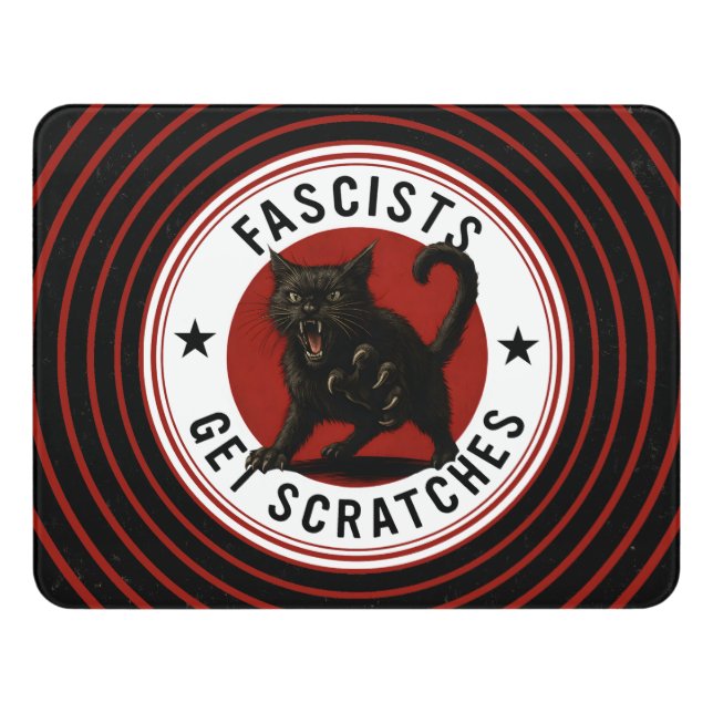 Cats Against Fascists Door Sign (Contemporary Front)