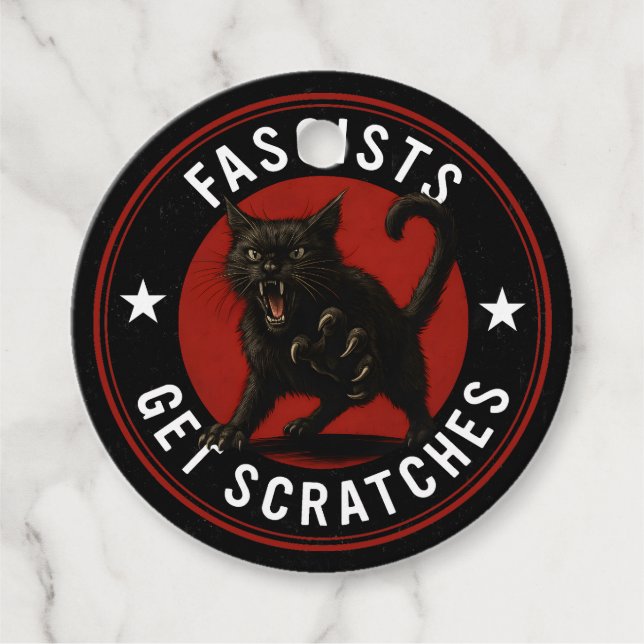 Cats Against Fascists Favor Tags (Front)