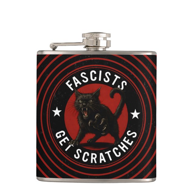Cats Against Fascists Flask (Front)