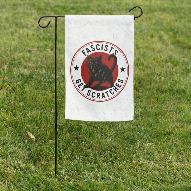 Cats Against Fascists Garden Flag (In SItu)