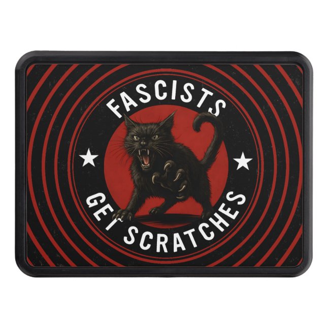 Cats Against Fascists Hitch Cover (Front)