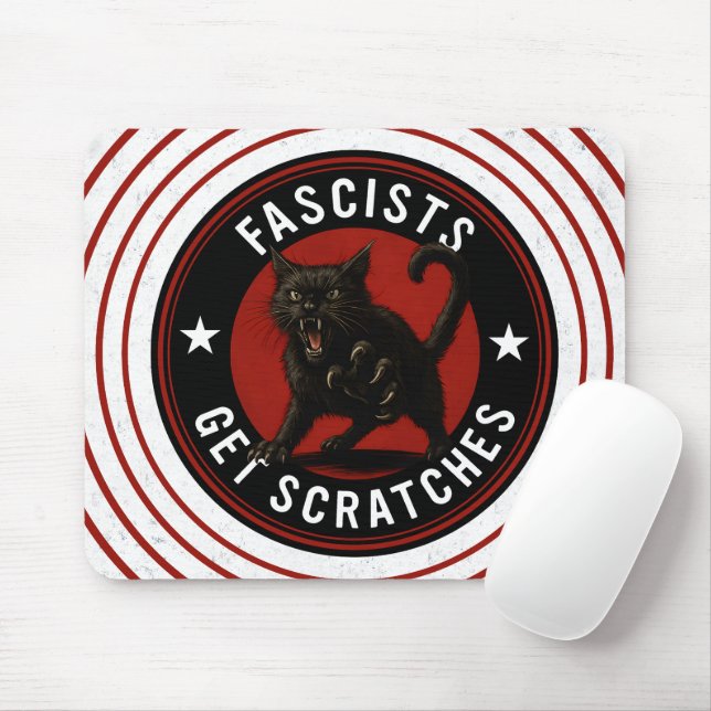 Cats Against Fascists Mouse Pad (With Mouse)