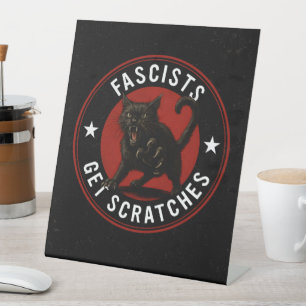 Cats Against Fascists Pedestal Sign