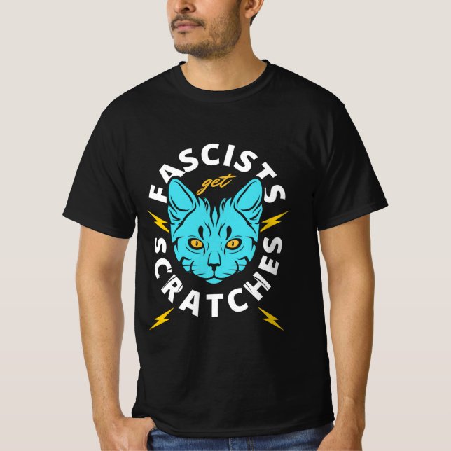 Cats Against Fascists Protest Graphic Classic T-Shirt (Front)