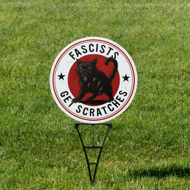 Cats Against Fascists Sign (Insitu)