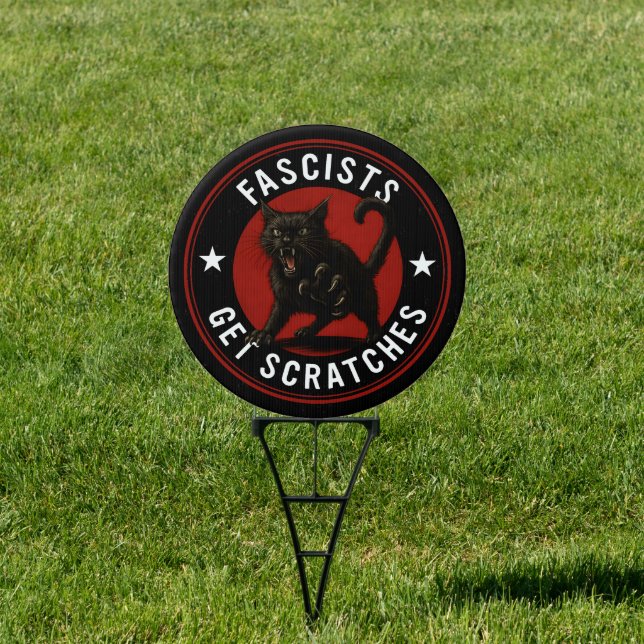 Cats Against Fascists Sign (Insitu)