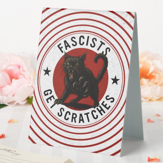 Cats Against Fascists Table Tent (In SItu (Wedding))
