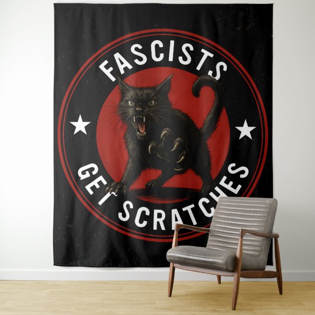 Cats Against Fascists Tapestry (In Situ)