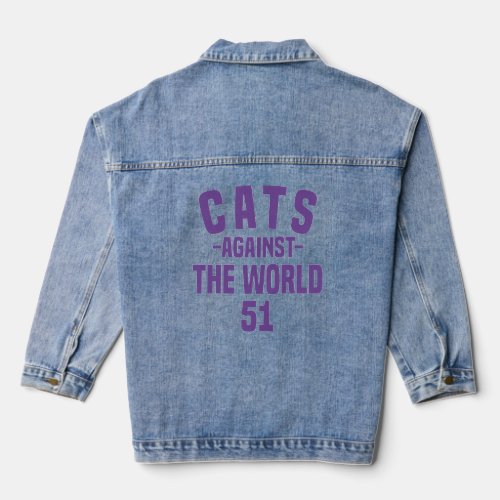 Cats Against The World 51  Denim Jacket