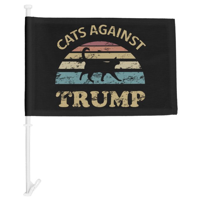 Cats Against Trump Car Flag (Front)