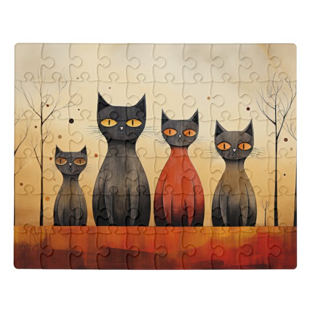 Cats alert, at-attention, AI generated, Jigsaw Puzzle (Puzzle Horizontal)