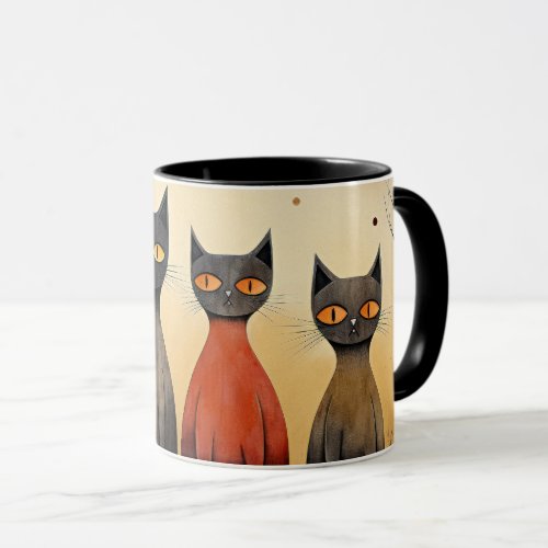 Cats alert at_attention AI generated Mug