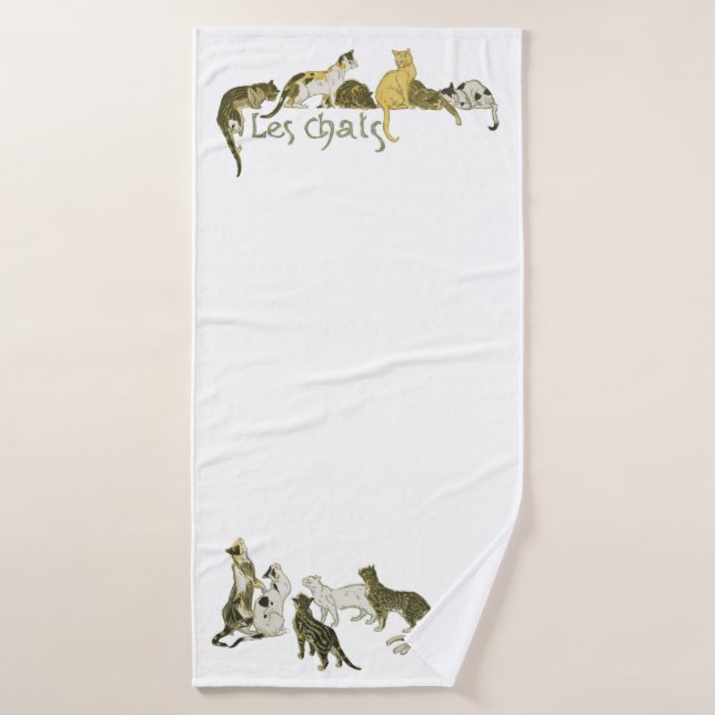 Cats, Alexandre Steinlen Bath Towel (Bath Towel)