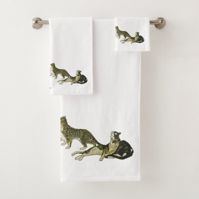 Cats, Alexandre Steinlen Bath Towel Set (Insitu)
