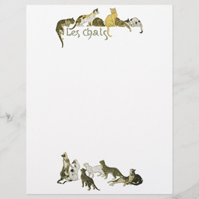 Cats, Alexandre Steinlen Letterhead (Front)