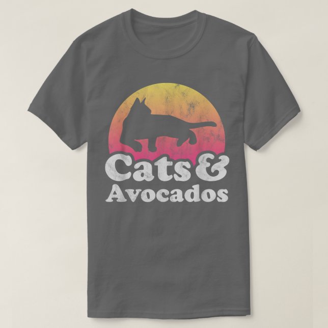 Cats and Avocados Mens or Womens Cat and Avocado  T-Shirt (Design Front)