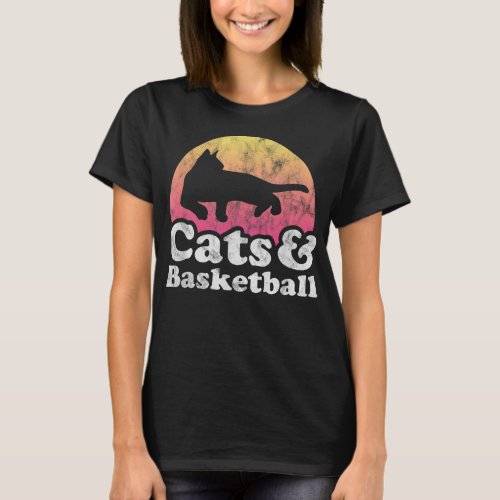 Cats and Basketball Men or Women Cat and Basketbal T_Shirt