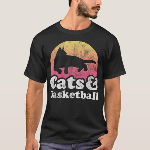 Cats and Basketball Men or Women Cat and Basketbal T_Shirt