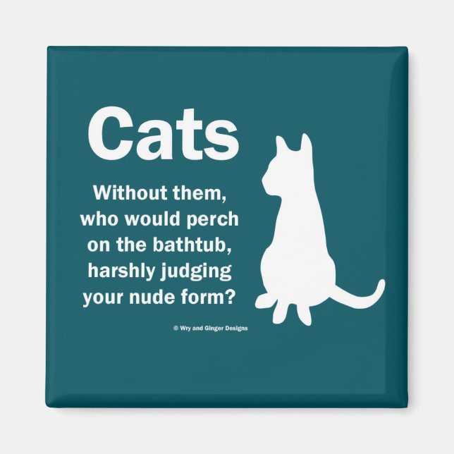 Cats and bathtubs magnet (Front)