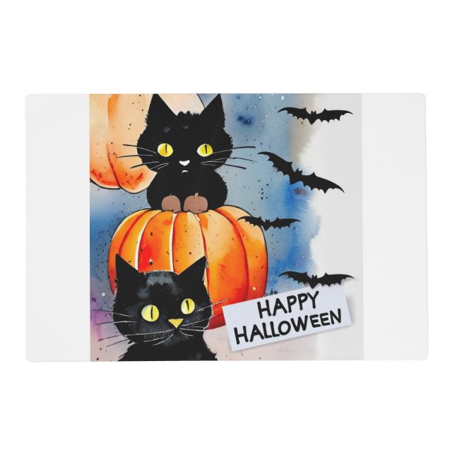 Cats And Bats Laminated Placemat (Front)
