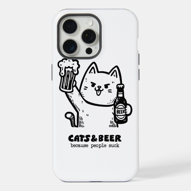 Cats and beer 1 iphone case (Back)