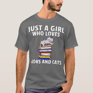 Cats And Books Reading Librarian  T-Shirt