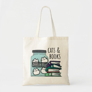 Cats and Books Tote Bag