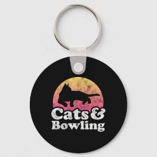 Cats And Bowling Men's Or Women's Cat And Bowling Keychain