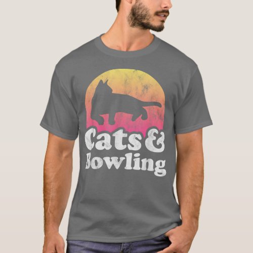 Cats and Bowling Mens or Womens Cat and Bowling  T_Shirt