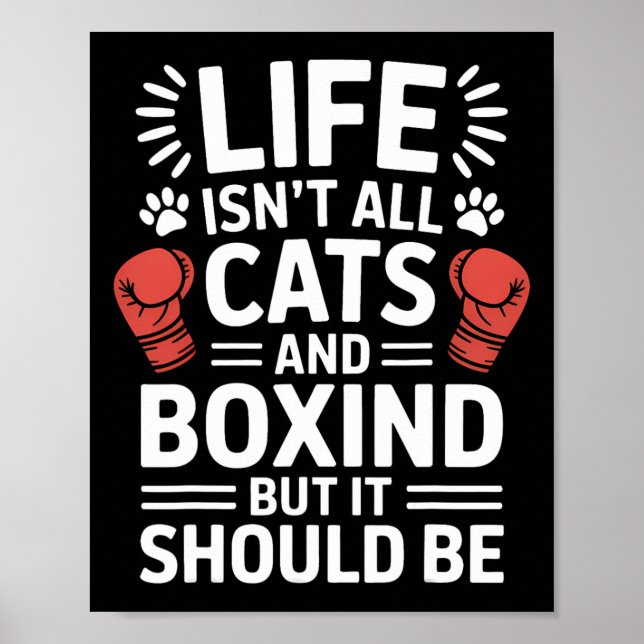 Cats And Boxing Funny Boxing  Poster (Front)