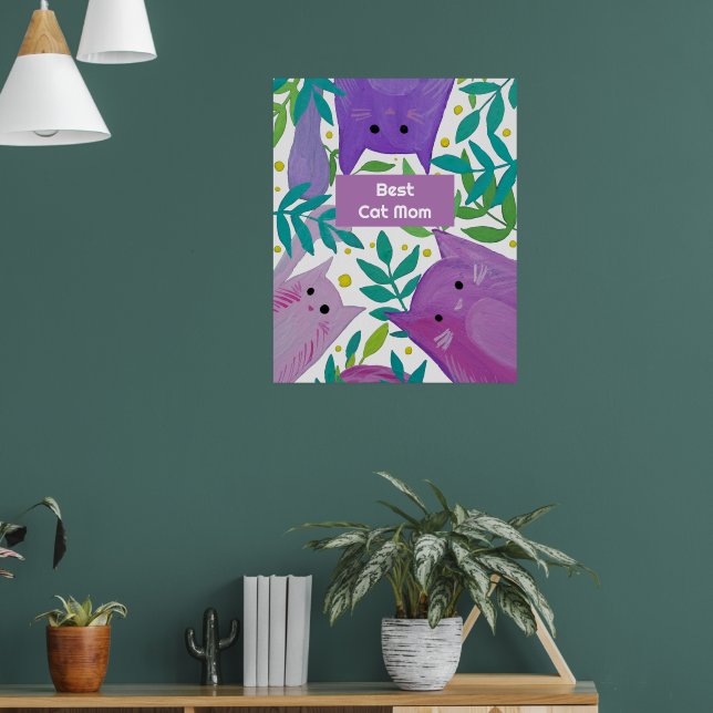 Cats and branches Best cat mom day Poster (Living Room 1)