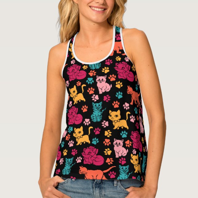 CATS AND CAT PAWNS. TANK TOP (Front)