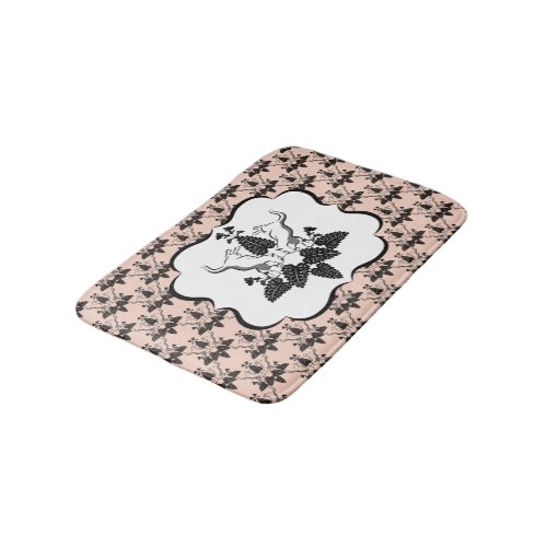 Cats and Catnip Damask Look Pattern Bath Mat