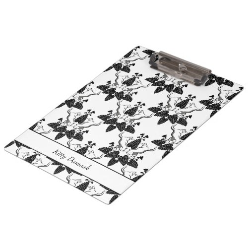 Cats and Catnip Damask Look Pattern Clipboard