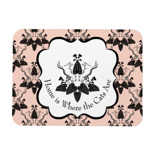 Cats and Catnip Damask Look Pattern Magnet