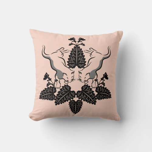 Cats and Catnip Graphic Silhouette Throw Pillow