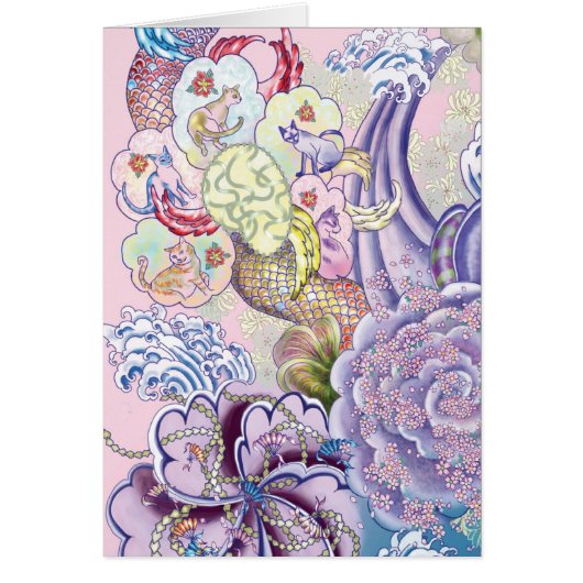 cats and cherry swirl cards (Front)