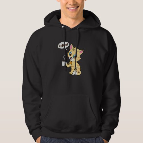 Cats And Cofffee Cute Grizzly Monday Office Hoodie