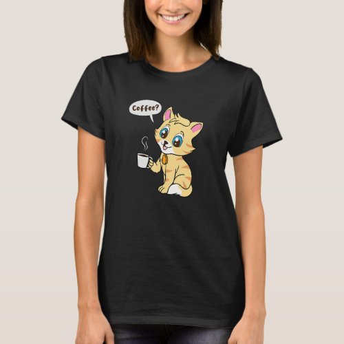 Cats And Cofffee Cute Grizzly Monday Office T_Shirt