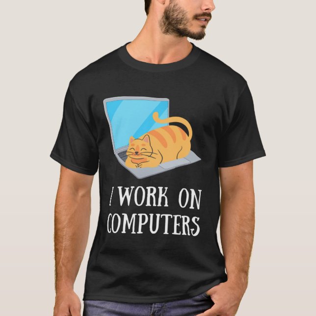 Cats and Computers T-Shirt (Front)
