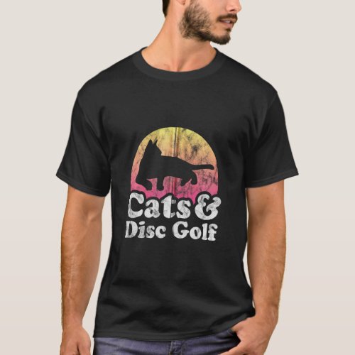 Cats And Disc Golf Mens Or Womens Cat Zip  T_Shirt