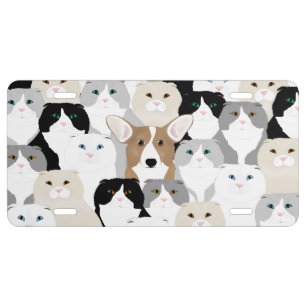 Cats and Dog Aluminum License Plate