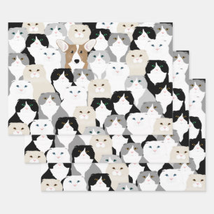 Cats and Dog Wrapping Paper